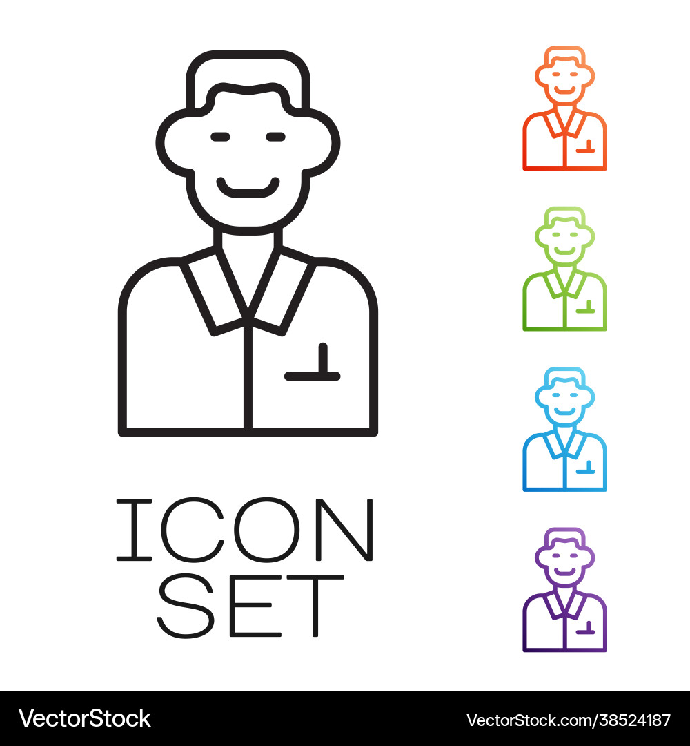 Black line trader icon isolated on white Black line trader icon isolated on white vector image