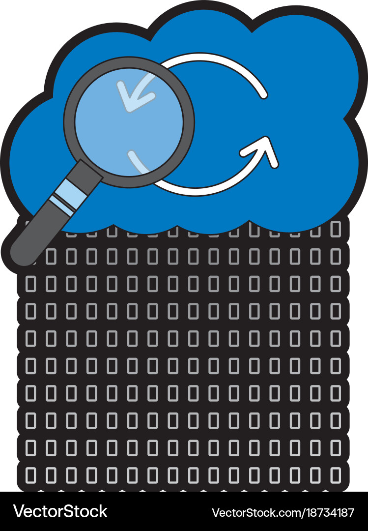 Cloud storage with zeros icon image Vector Image