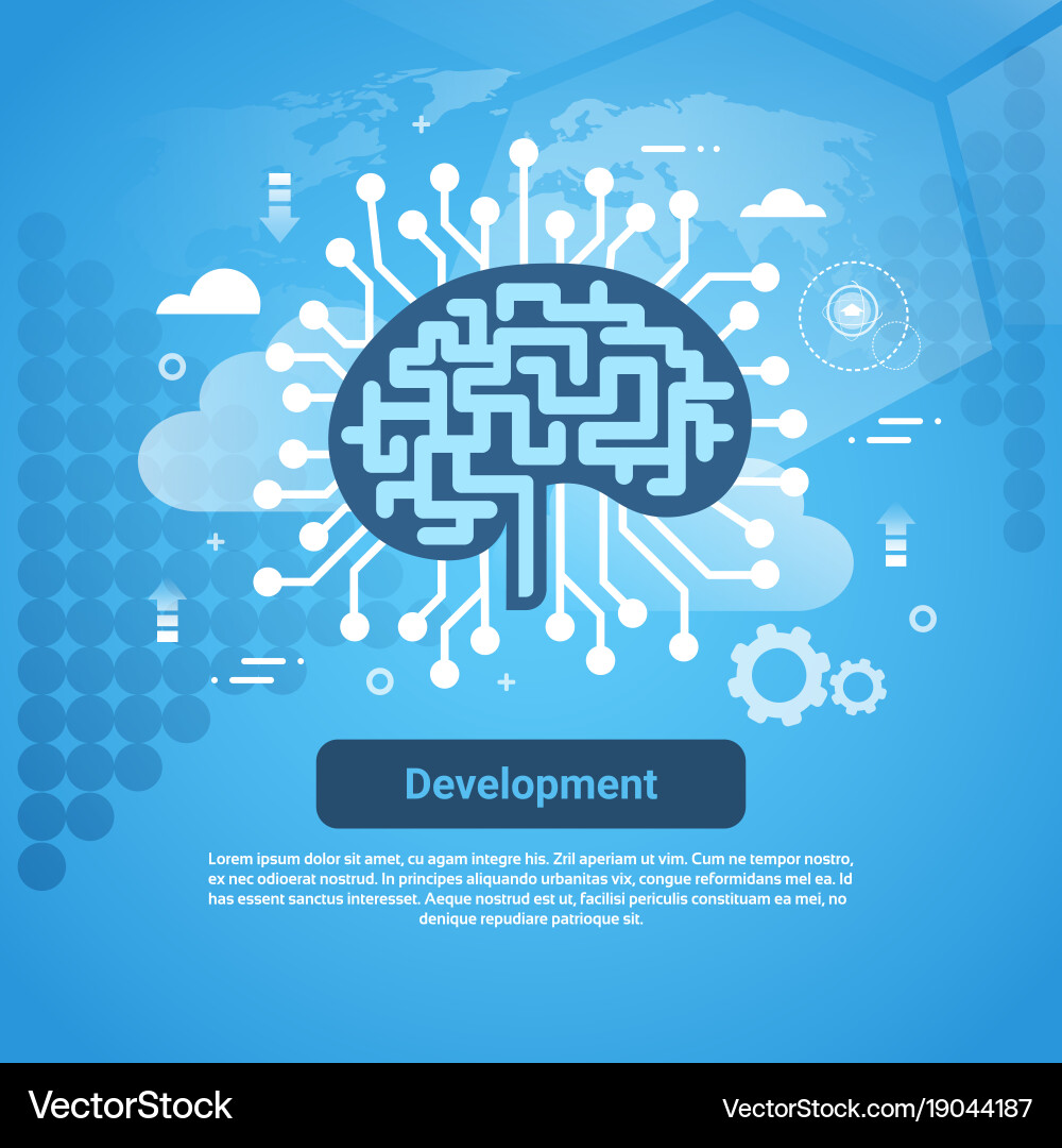Development new idea concept web banner with copy vector image