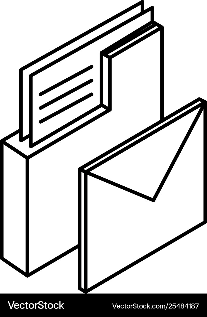 Folder documents data with envelope mail Folder documents data with envelope mail vector image