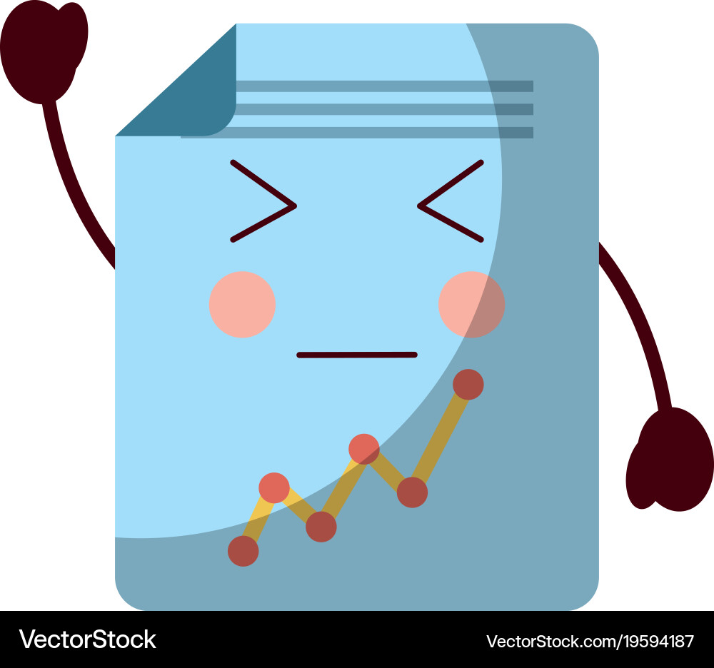Graph chart kawaii icon image Vector Image
