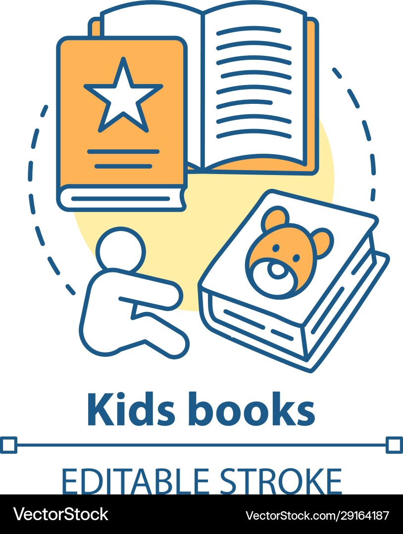 Kinderbücher Konzept Ikone Kinder Literatur Idee Kinderbücher Konzept Ikone Kinder Literatur Idee vektorbild