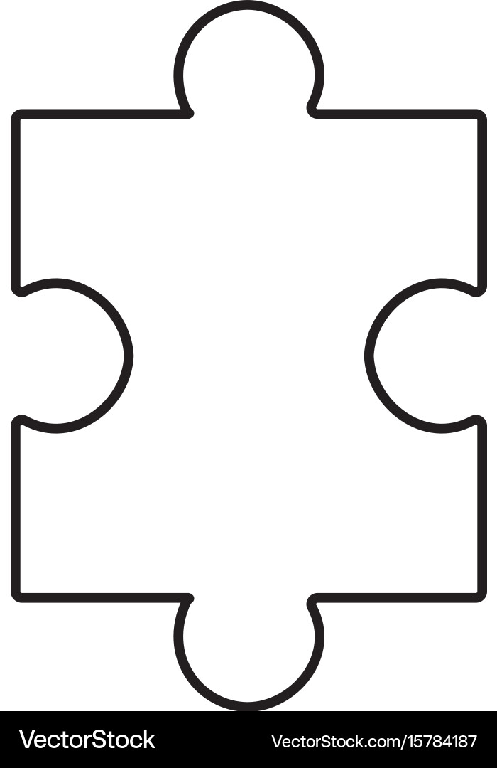 Line puzzle element to game and teamwork vector image