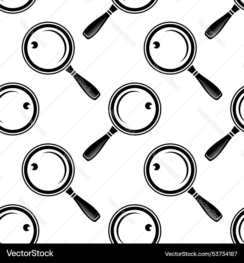 Magnifying glass search icon seamless pattern Vector Image