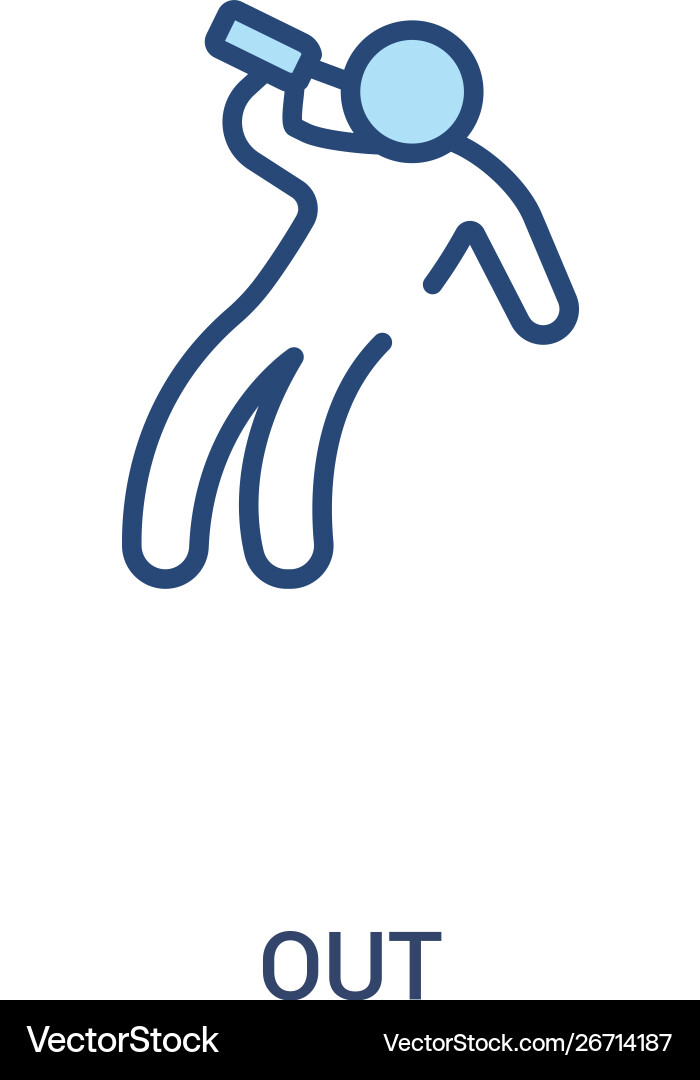 Out concept 2 colored icon simple line element Out concept 2 colored icon simple line element vector image