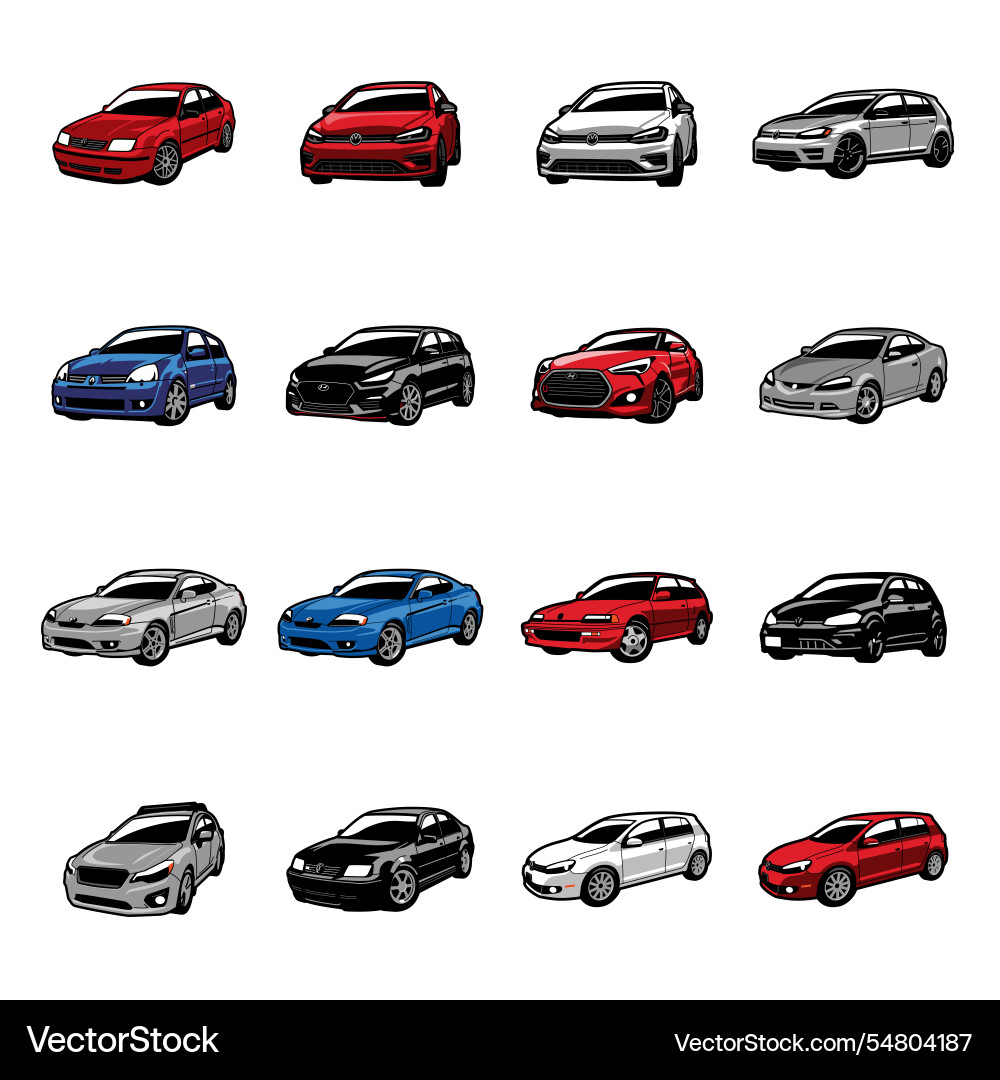 Passenger car color clips 2 Vector Image