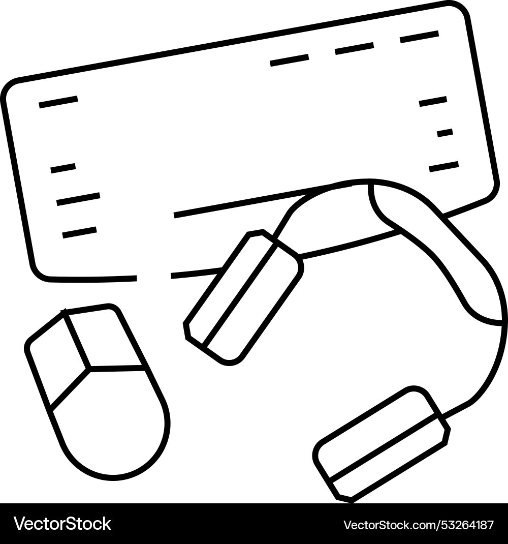 Peripheral setup repair computer line icon Peripheral setup repair computer line icon vector image