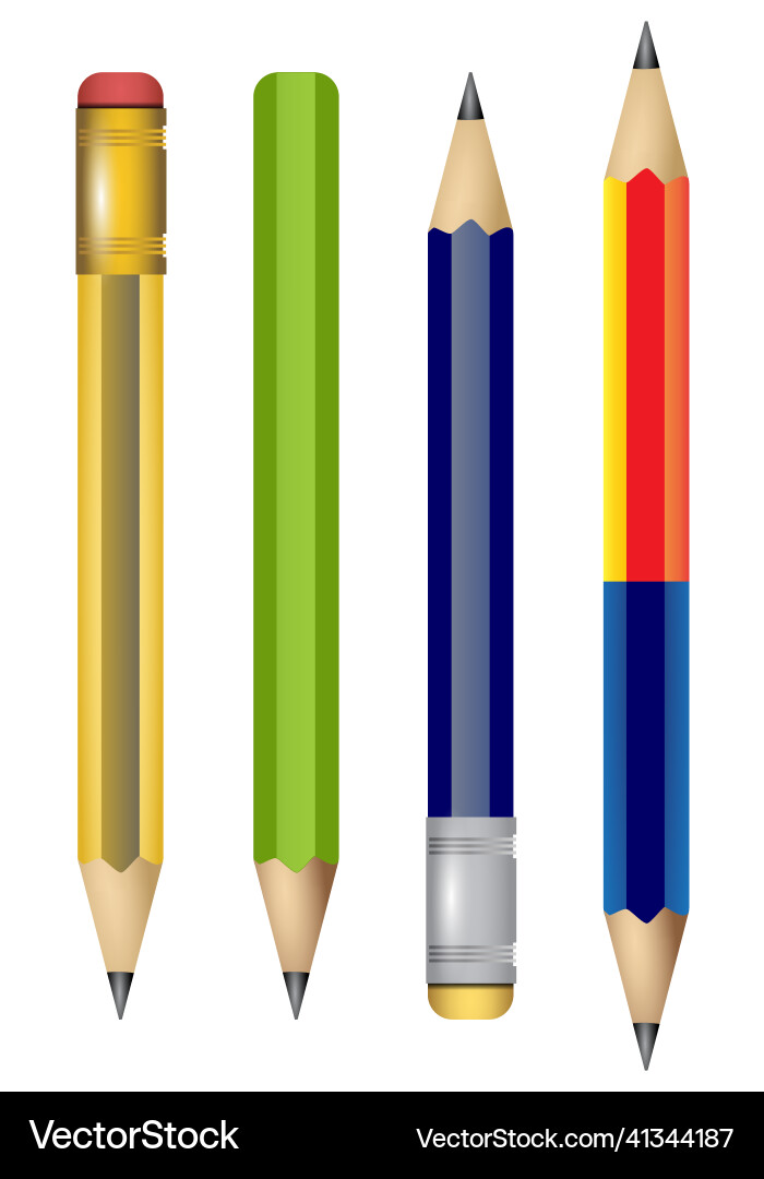 Realistic sharpened pencils of various types Realistic sharpened pencils of various types vector image