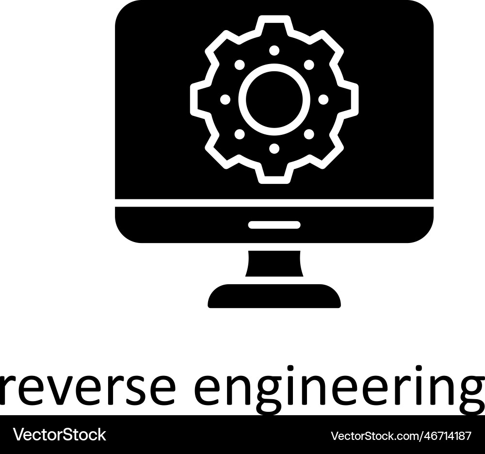 Reverse engineering solid icons simple s Vector Image
