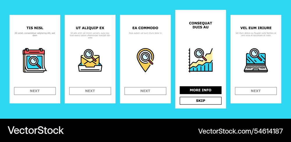 Search web website internet onboarding icons set Vector Image