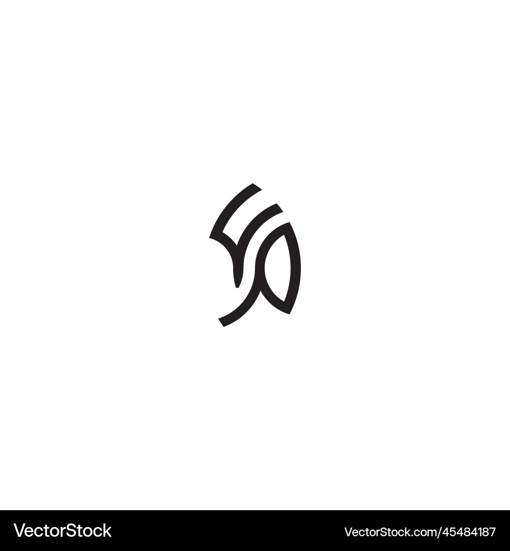 Up leaf shape line initial concept with high Vector Image