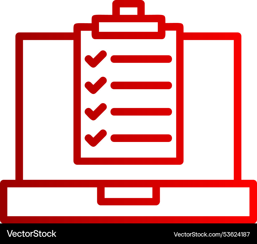 Verification line gradient icon vector image