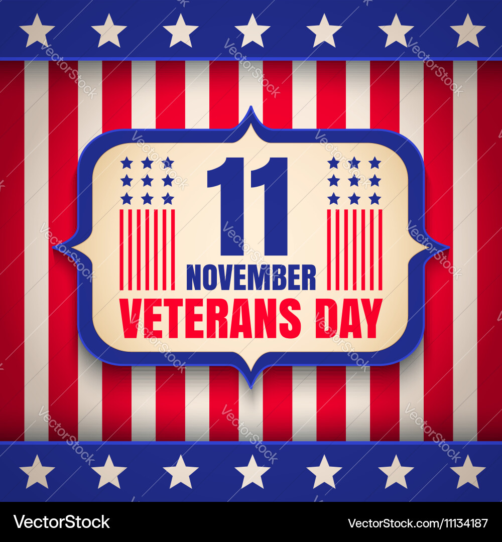 Veterans Day Patriotic Celebration Vector Image