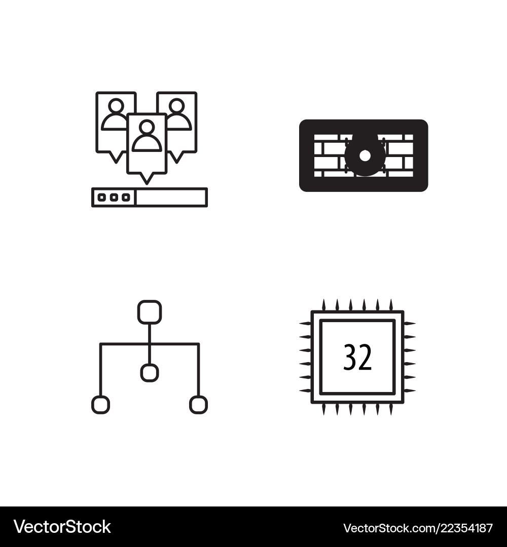 Web simple outlined icons set Web simple outlined icons set Vector Image