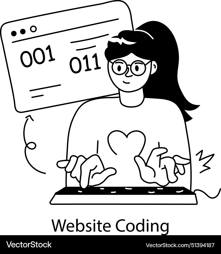 Website coding vector image