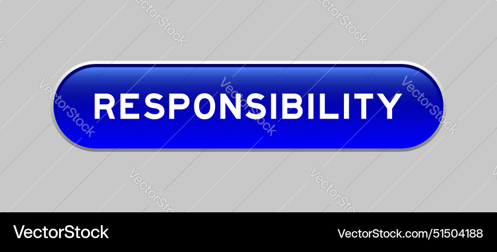Blue color capsule shape button with word Blue color capsule shape button with word vector image