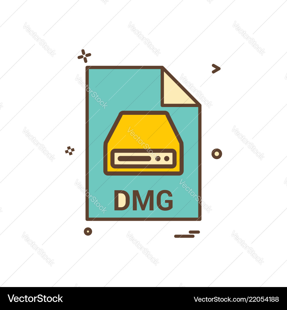 Dmg file extension format icon design Dmg file extension format icon design vector image