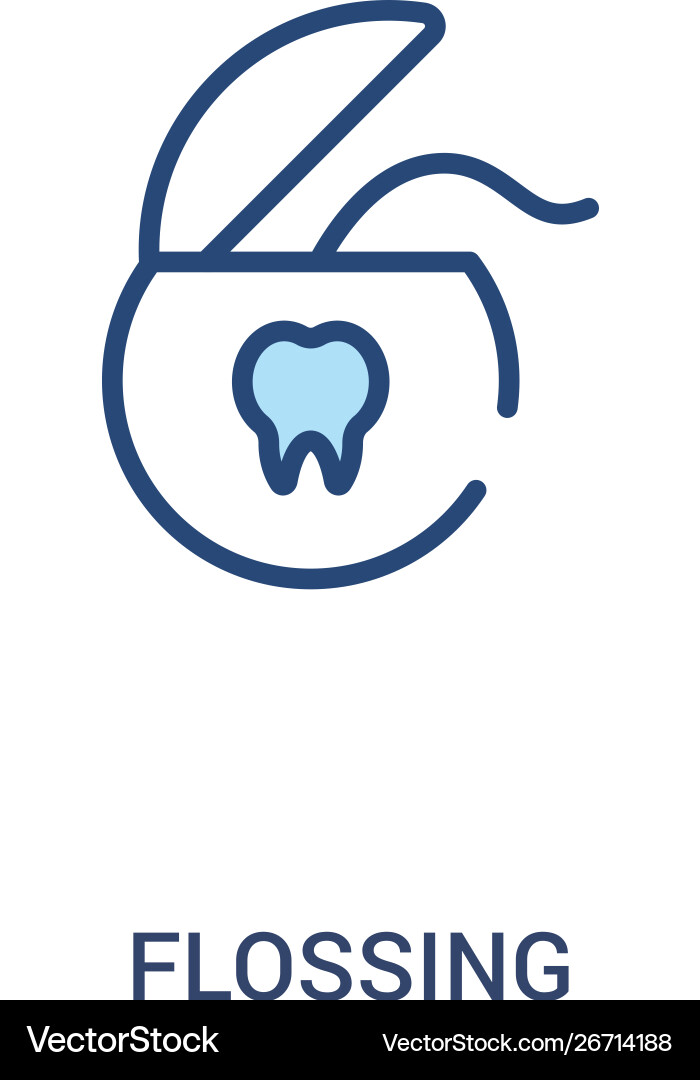 Flossing concept 2 colored icon simple line Flossing concept 2 colored icon simple line vector image