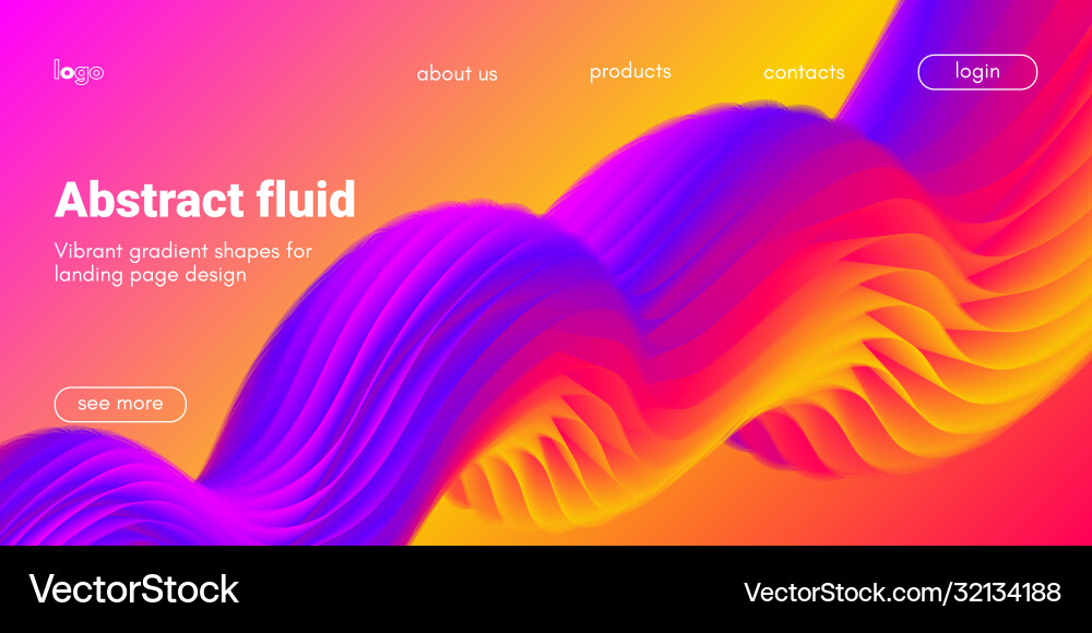Landing page template with abstract fluid shapes Landing page template with abstract fluid shapes vector image