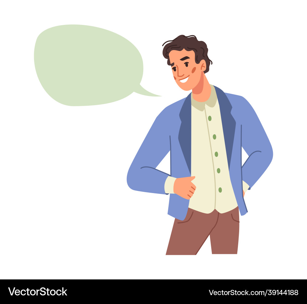 Man and empty speech bubble communication chat box Man and empty speech bubble communication chat box vector image