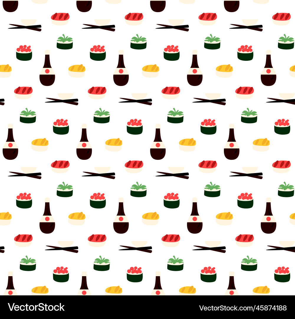 Menu sushi seamless pattern Vector Image