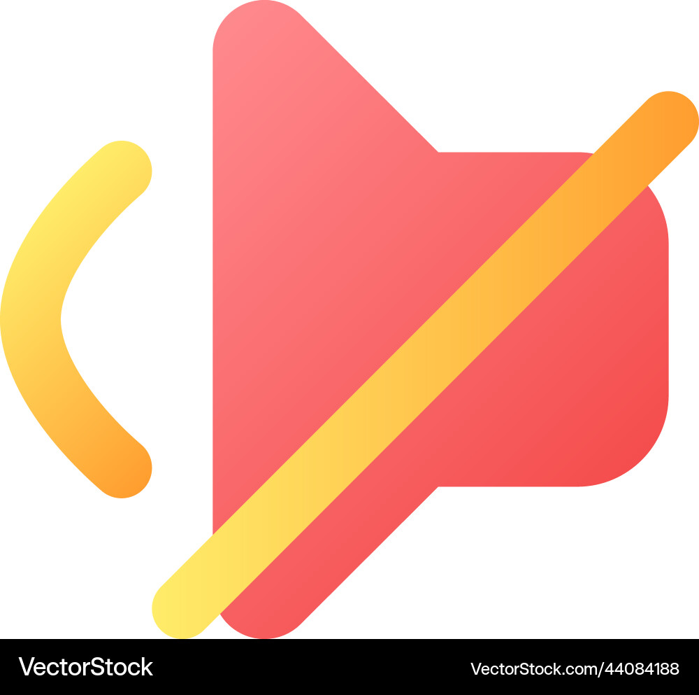 Mute sound pixel perfect flat gradient color ui Mute sound pixel perfect flat gradient color ui vector image