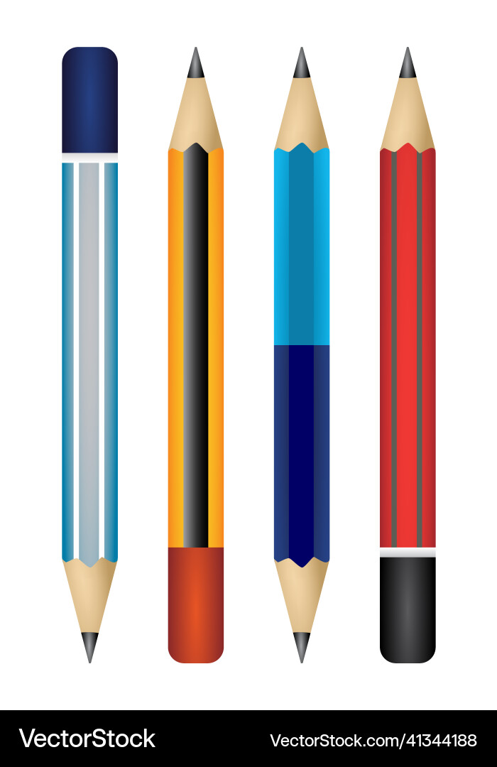 Realistic sharpened pencils of various types Realistic sharpened pencils of various types vector image