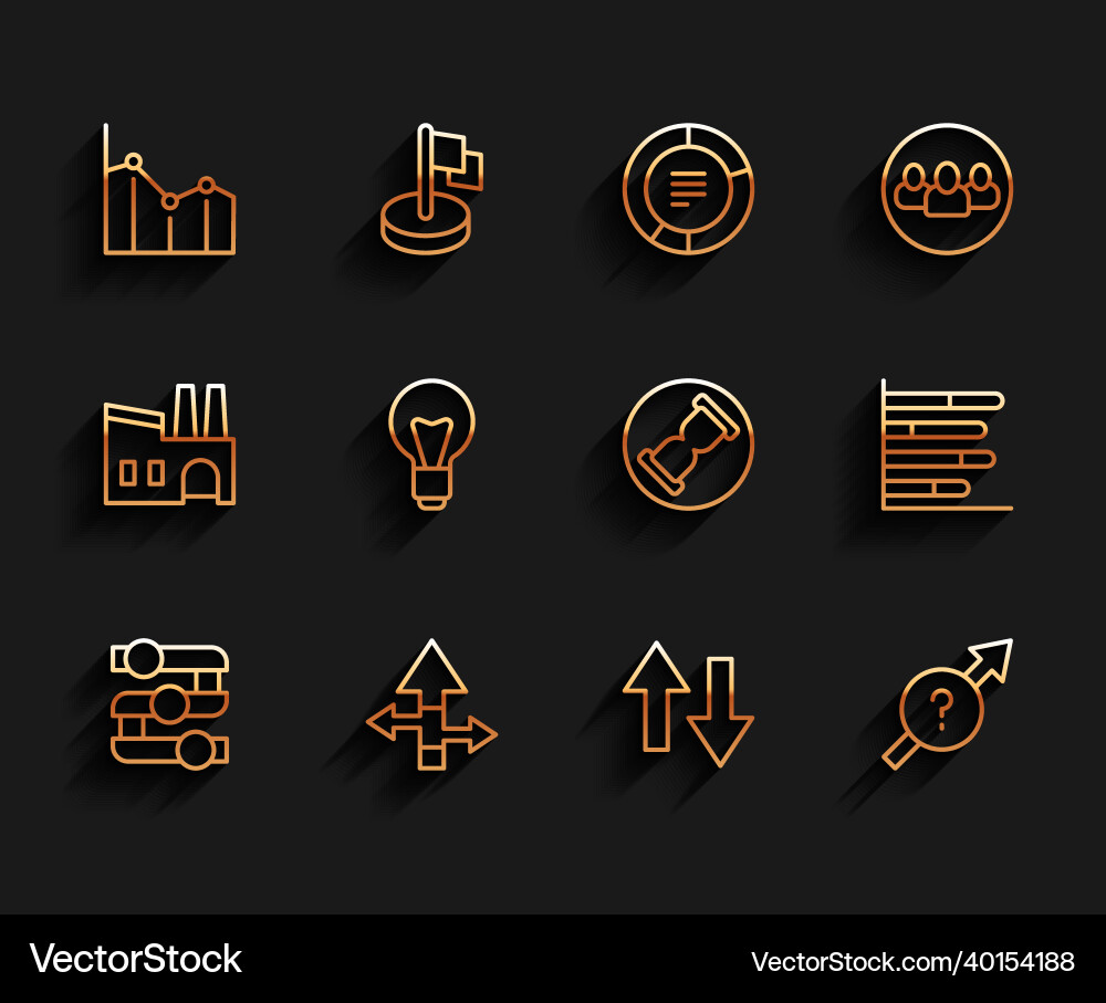 Set line graph chart diagram arrow pie Set line graph chart diagram arrow pie vector image