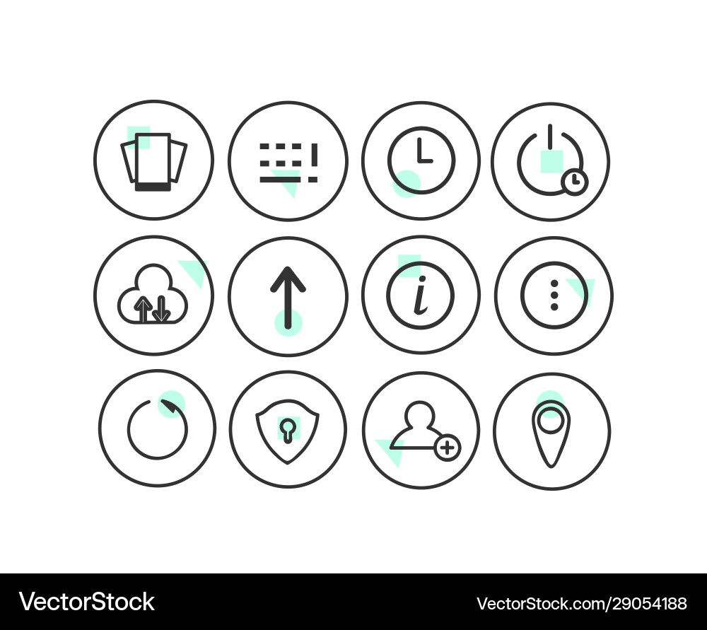 Set linear icons 02 vector image