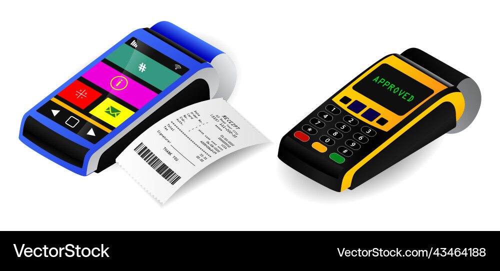 Set of realistic payment terminal methods Set of realistic payment terminal methods Vector Image