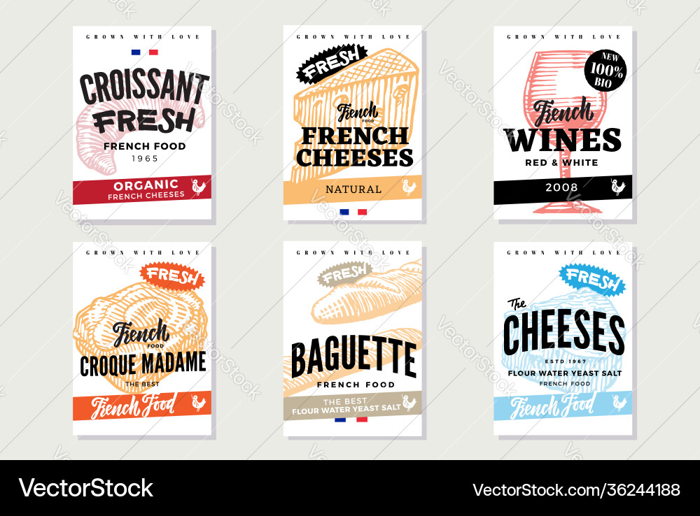 Sketch french food brochures Sketch french food brochures vector image