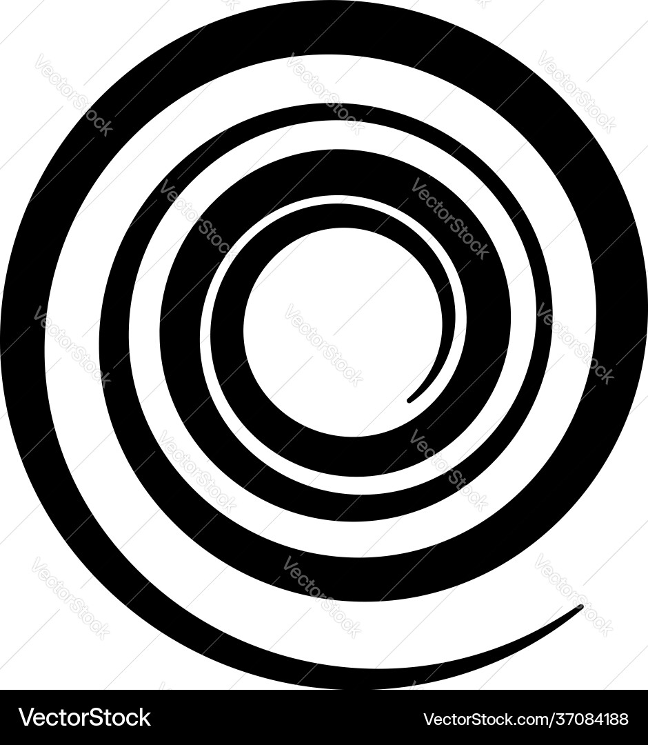 Spiral swirl twirl volute helix shape element Vector Image