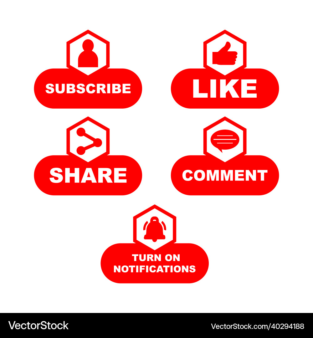 Subscribe button collection with multiple shapes Subscribe button collection with multiple shapes vector image