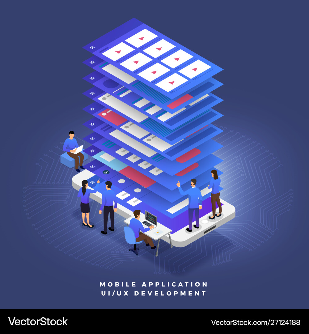 Teamwork ui ux developer Teamwork ui ux developer Vector Image