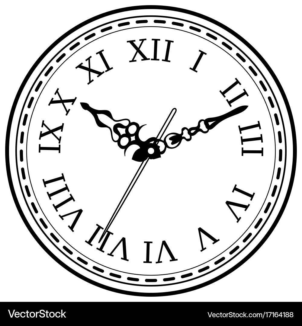 Vintage Clock Sketch Vector Image