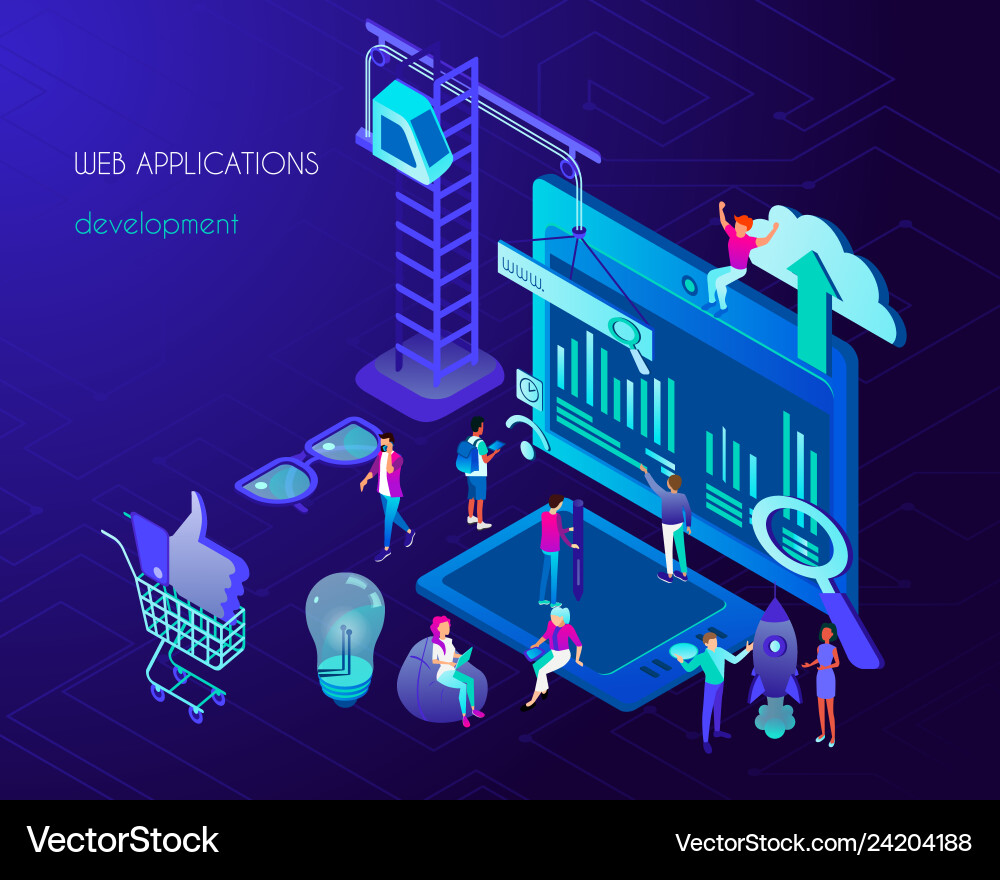 Web application development and internet page Web application development and internet page vector image