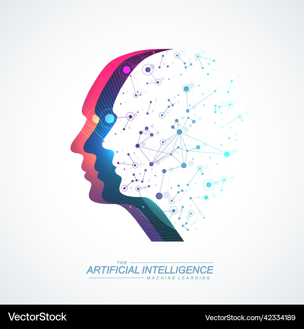Artificial intelligence concept machine learning Vector Image