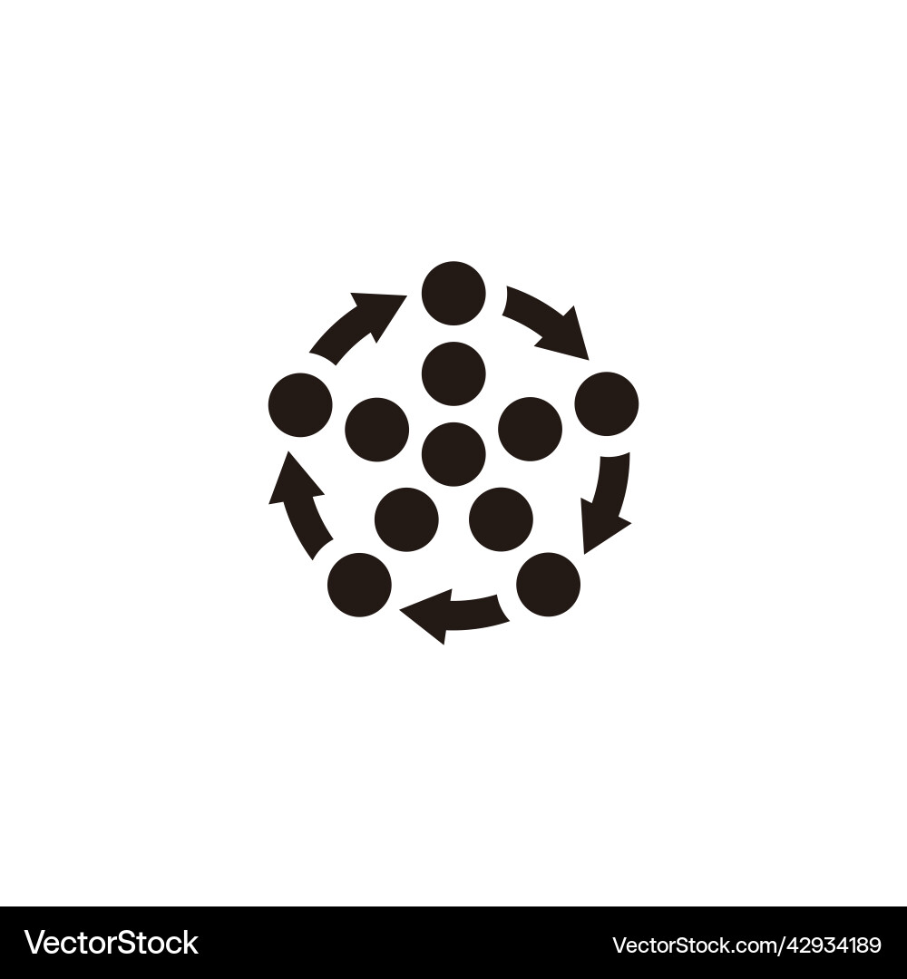 Circle round objects rotation process arrows logo vector image