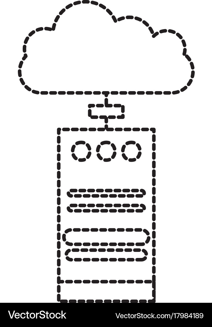 Cloud computing tower computer transfer vector image