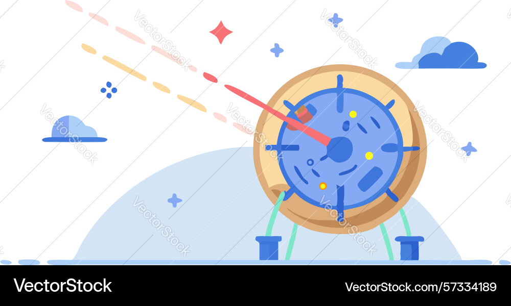 Cosmic navigation dial with planetary elements vector image