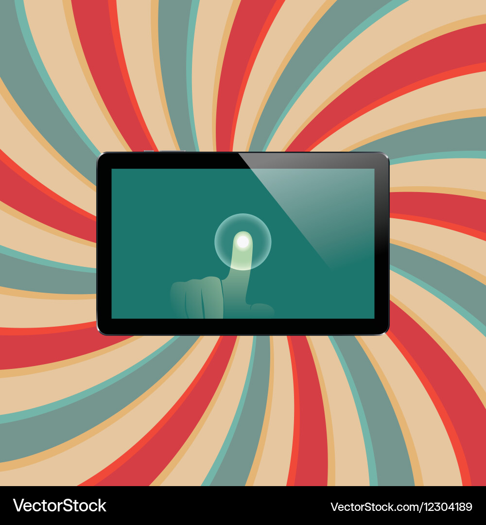 Digital tablet with shiny sensor screen touch vector image