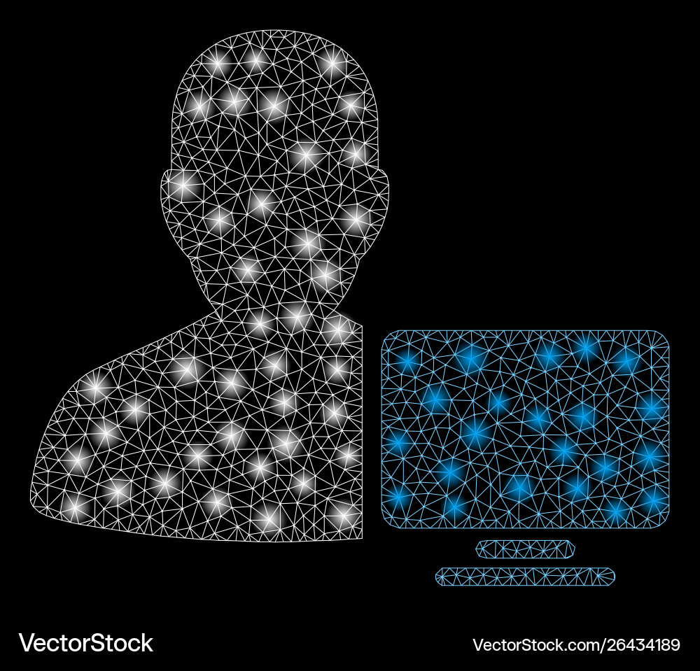 Flare mesh network computer administrator vector image