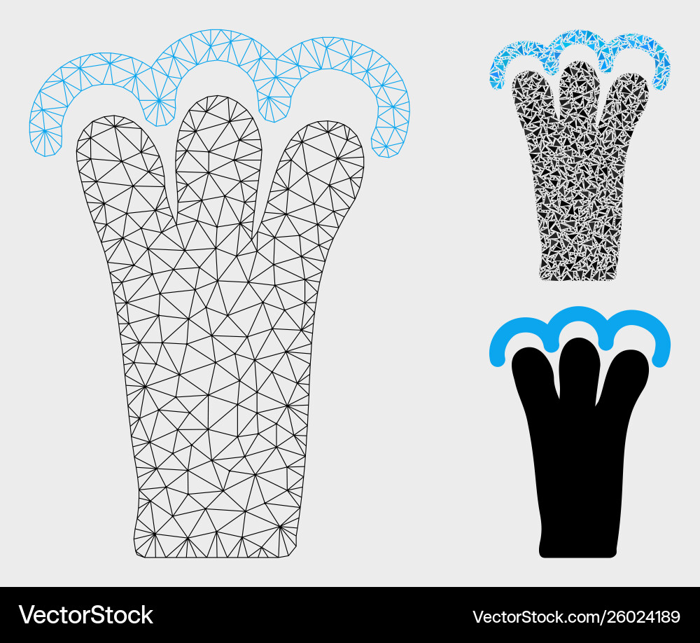 Grab gesture mesh 2d model and triangle Grab gesture mesh 2d model and triangle vector image