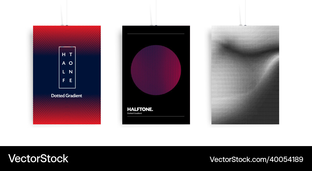 Halftone Gradient Patterns vector image
