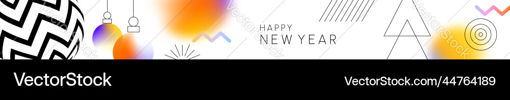 Happy new year colorful light blur ornament banner Happy new year colorful light blur ornament banner vector image