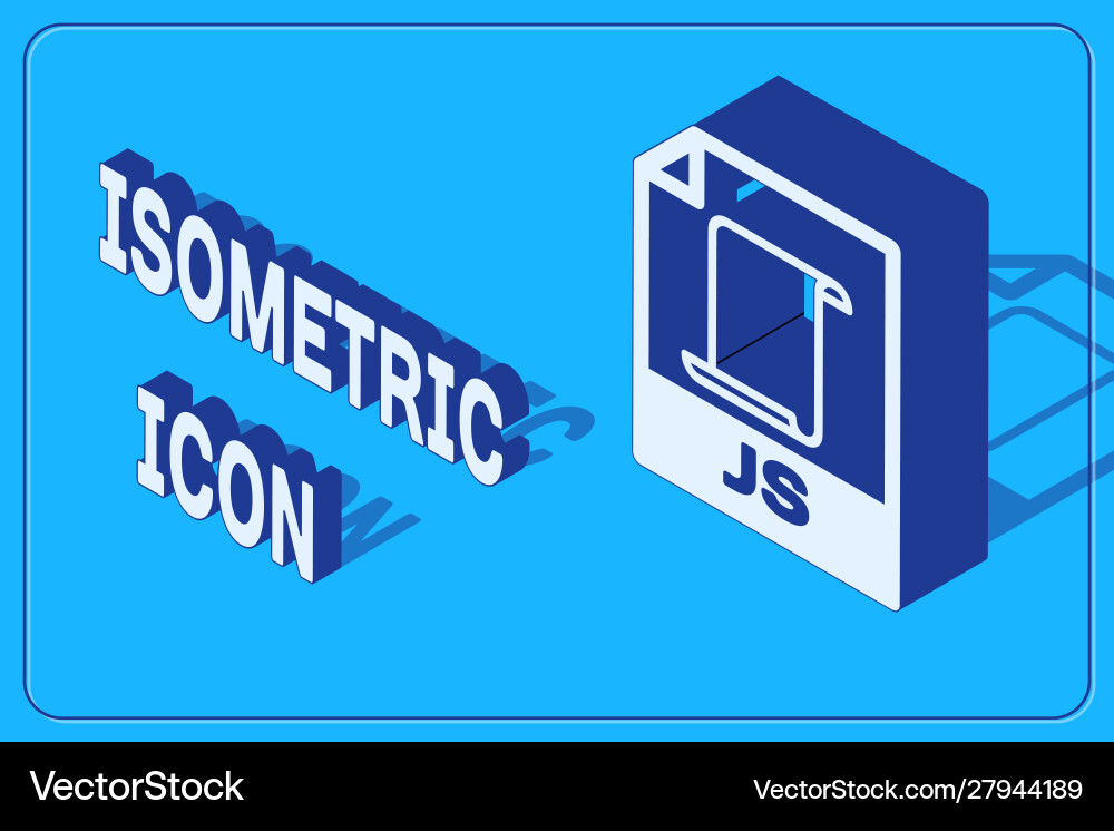 Isometric js file document download button Vector Image