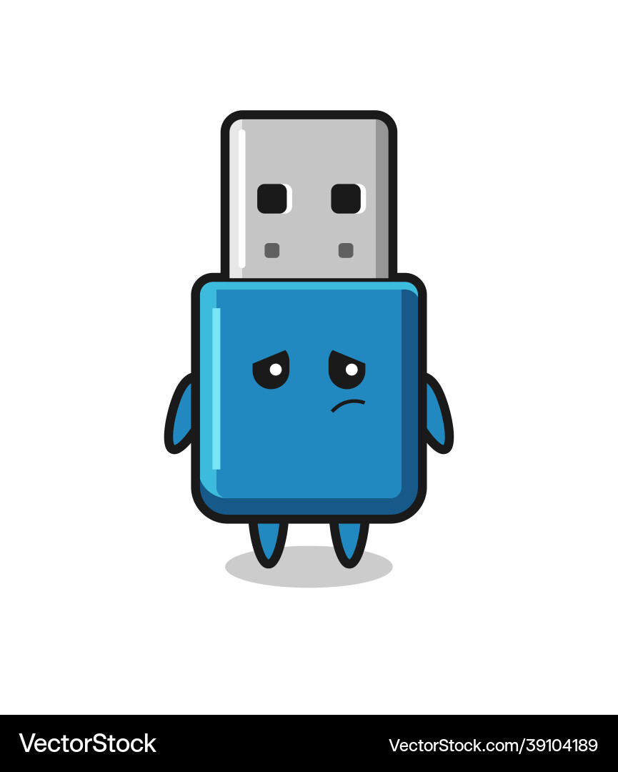 Lazy gesture of flash drive usb cartoon character Lazy gesture of flash drive usb cartoon character vector image