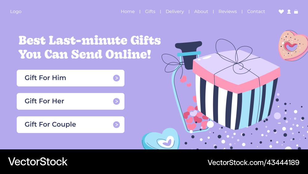 Letzte Minuten Geschenke können Sie online-Website senden Letzte Minuten Geschenke können Sie online-Website senden vektorbild