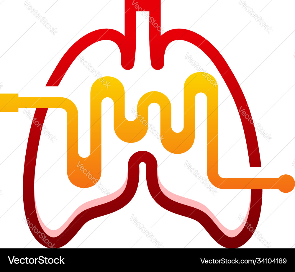 Lungs health logo template lung care with swoosh Lungs health logo template lung care with swoosh vector image