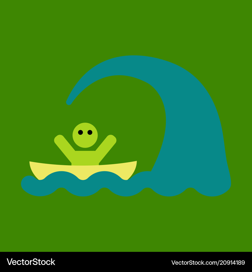 Man in a boat from above Vector Image